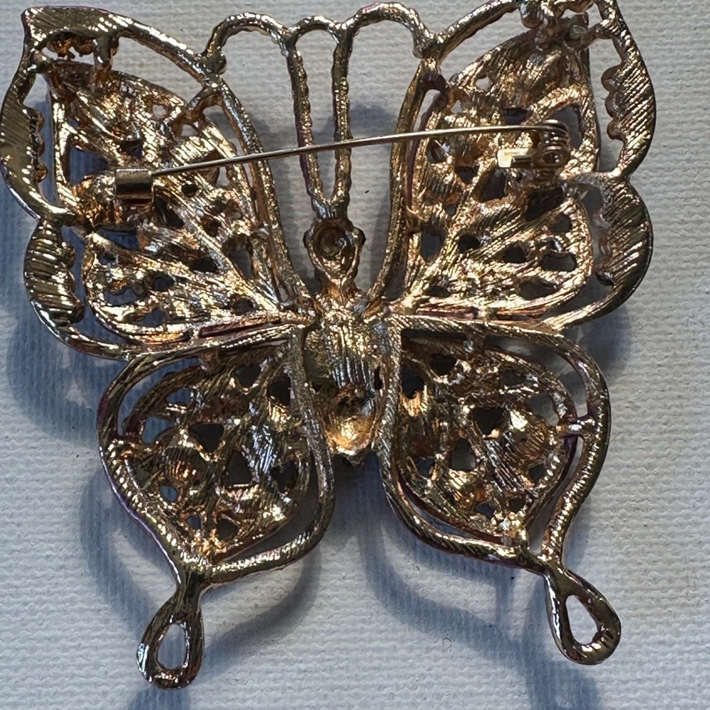 Elegant Purple Butterfly Brooch by Betsy Johnson - Picture 2 of 2